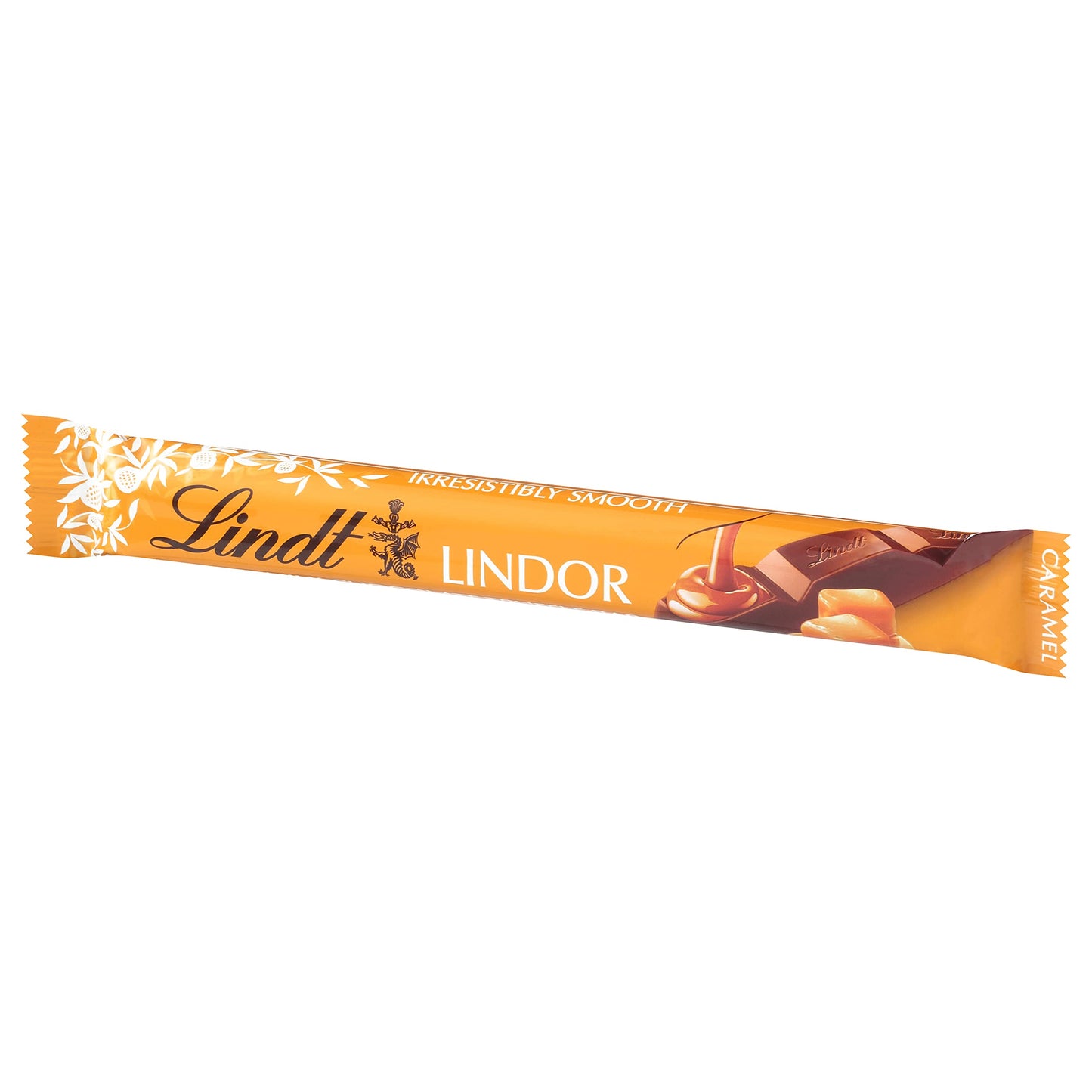 Lindt Lindor Caramel Milk Chocolate Truffle Bar, Milk Chocolate Candy With Smooth, Melting Truffle Center, 1.3 Oz. (24 Pack)