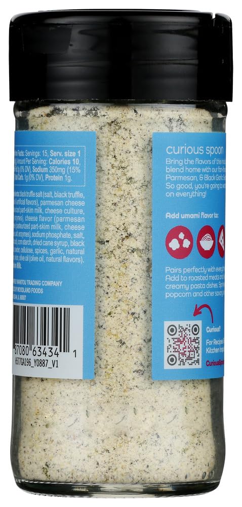 Manitou Trading Company Truffle Parmesan & Black Garlic Seasoning Glass Jar, 1.6 Ounce (Package may vary)