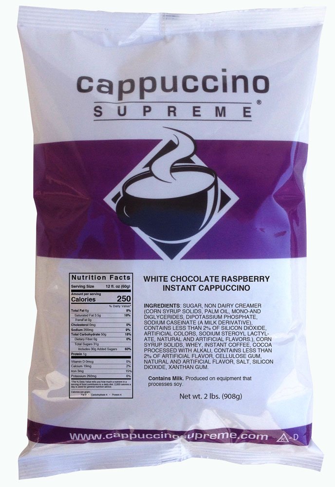 Cappuccino Supreme 2 Lb Bag White Chocolate Raspberry Instant Cappuccino Mix