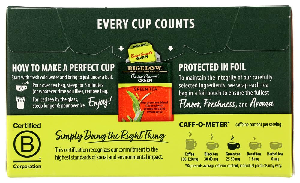 Bigelow Constant Comment Green Tea Bags, 20 Ct (Pack Of 6)