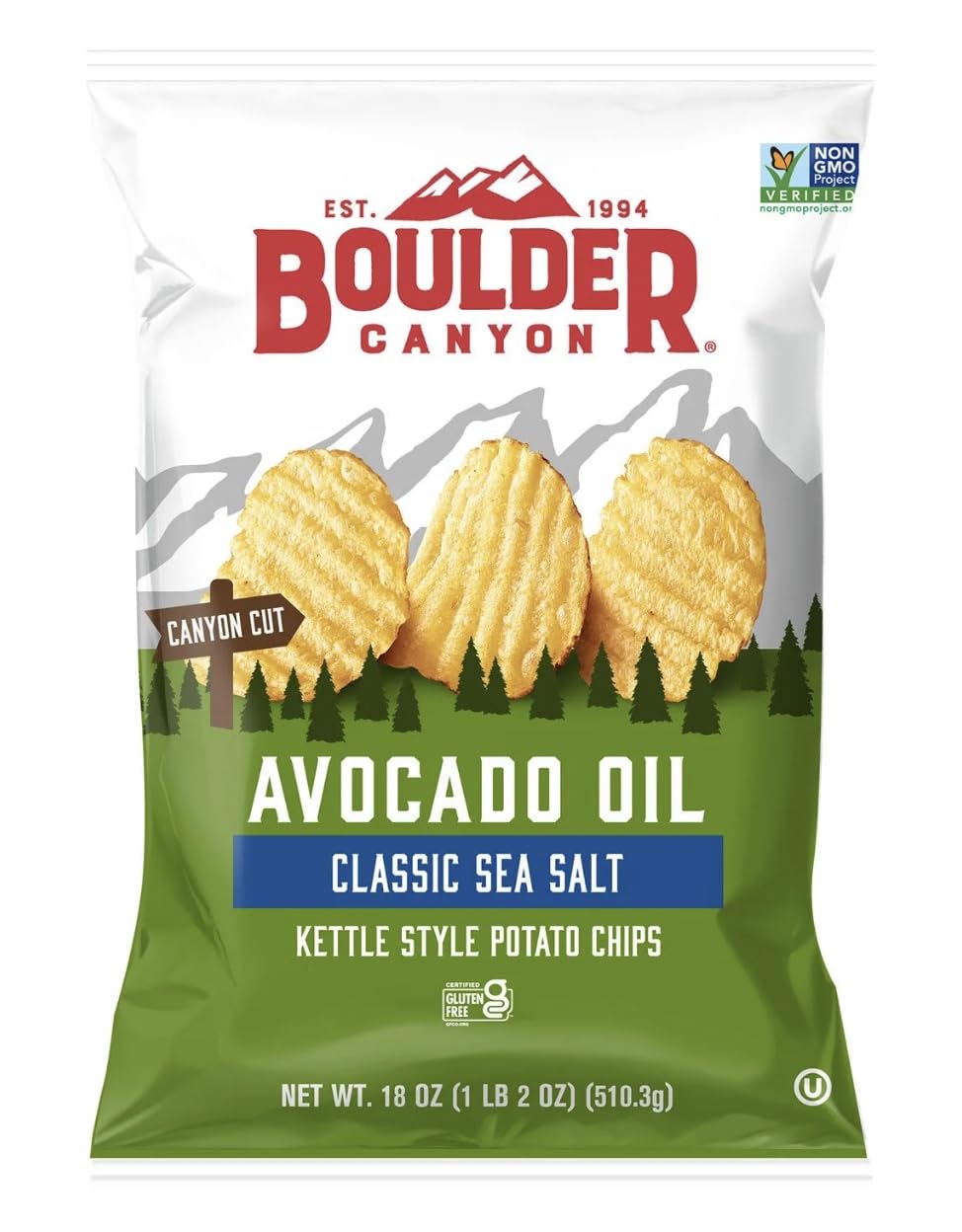 Boulders Canyon Avocado Oil Potato Chips, 18 oz.