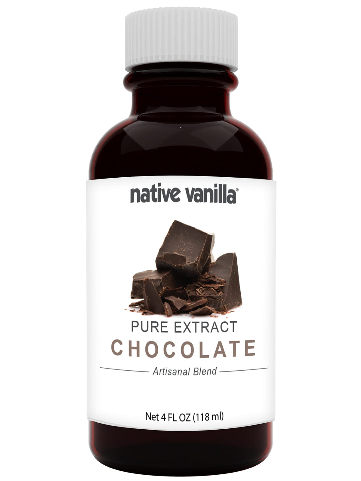 Native Vanilla Pure Chocolate Extract - 4 Fl Oz - Perfect for Cooking and Baking - Model PECHC4