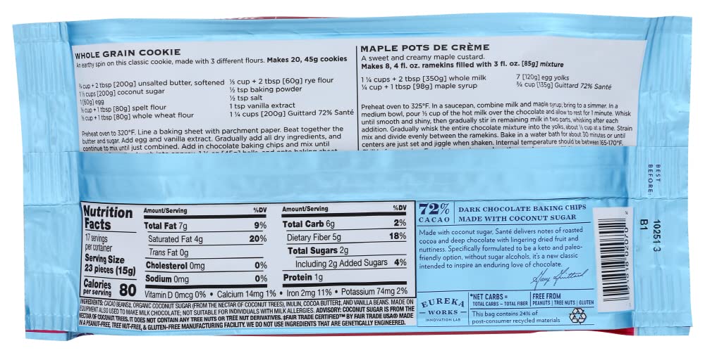 GUITTARD 72% Sante Dark Chocolate Baking Chips, 9 OZ