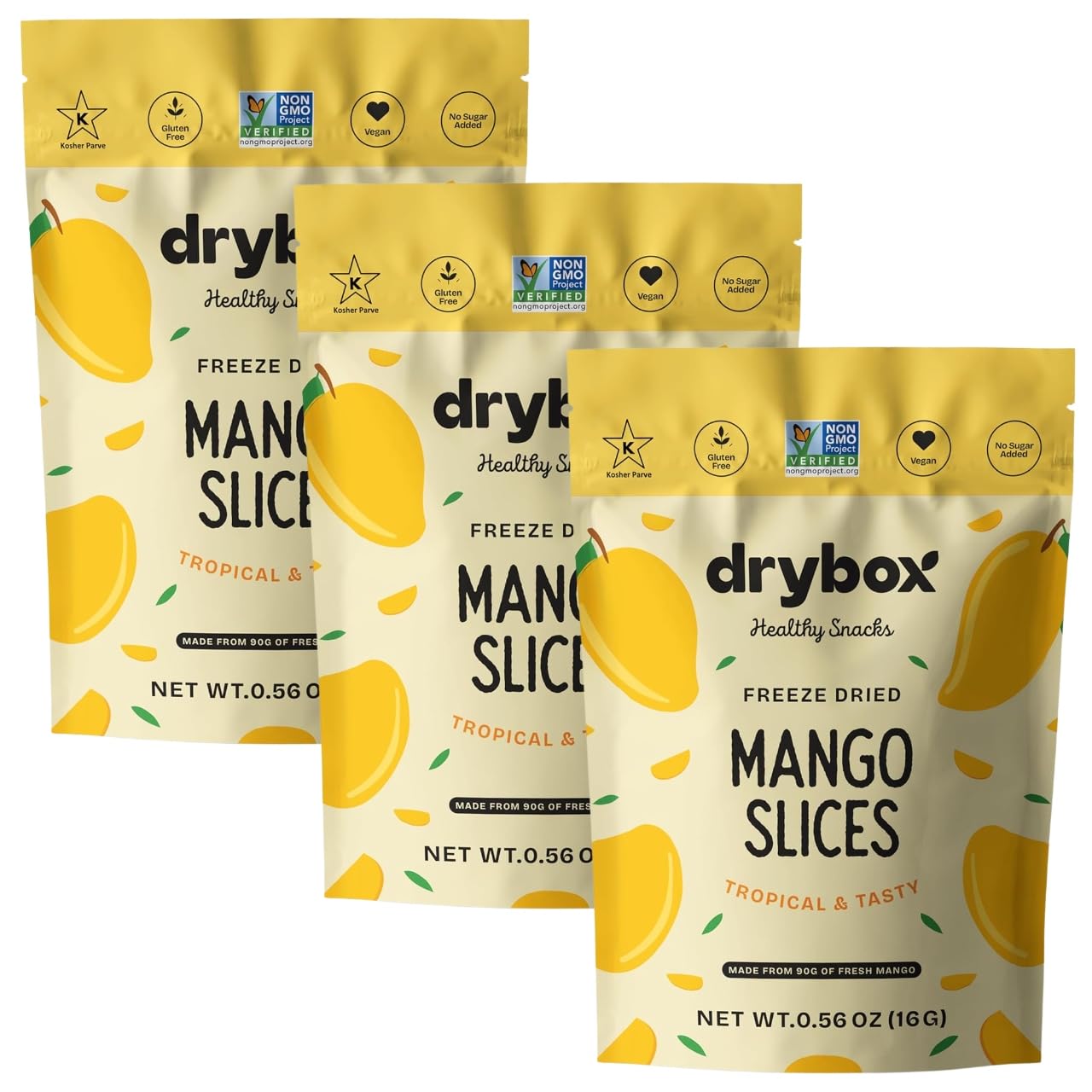 Freeze Dried Fruit Mango Snack - (0.56 oz) Single Pack - Dry Fruit for On the Go Snacking - Dehydrated Lightweight Pantry Snack 