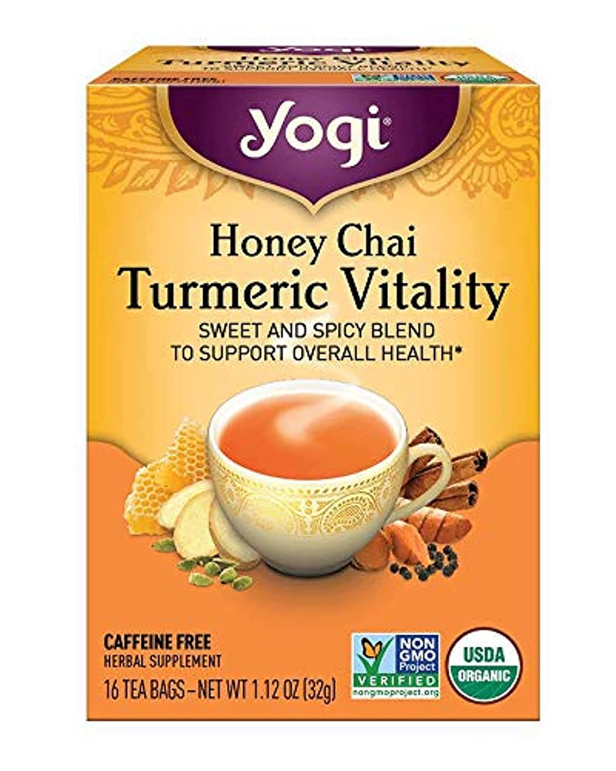 Yogi Tea  Honey Chai Turmeric Vitality  16 Ct