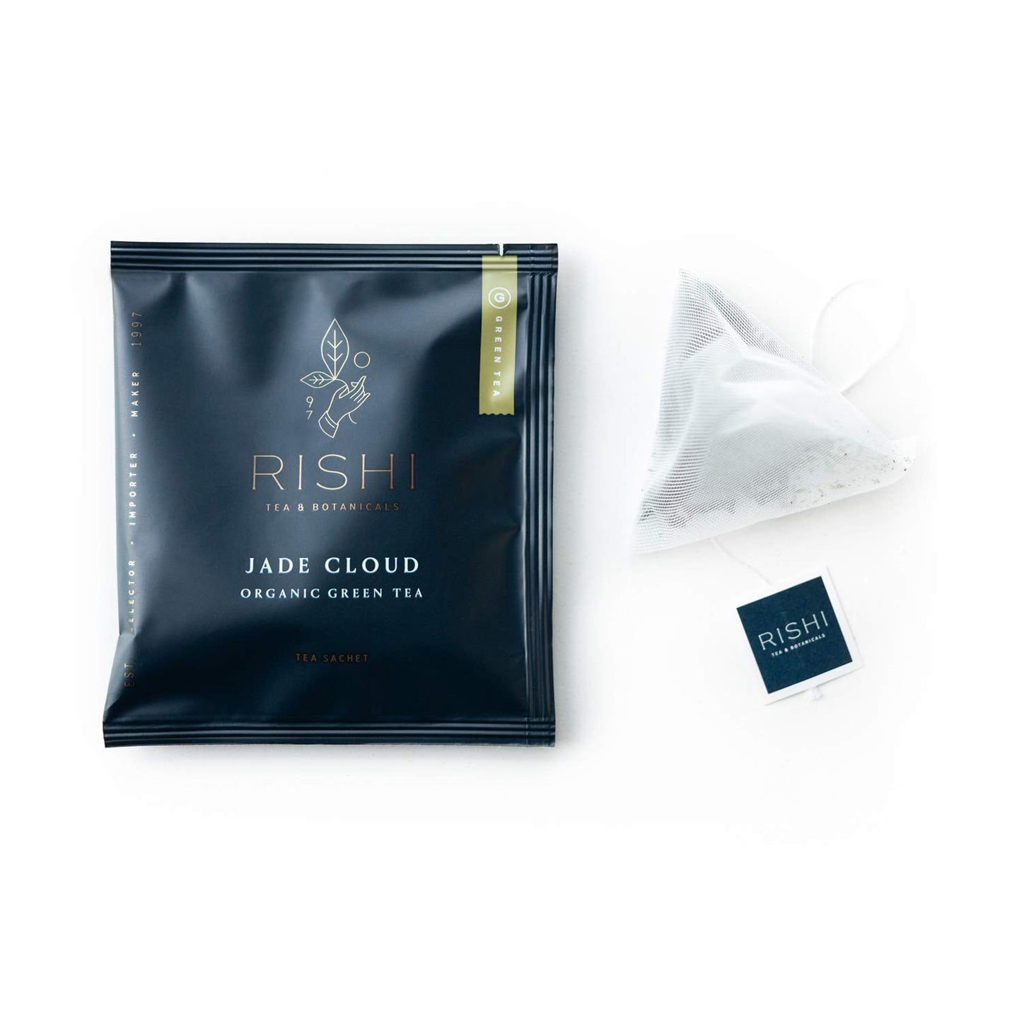 Rishi Tea Jade Cloud Chinese Green Tea - Organic, Caffeinated Sachet Bags with Natural Antioxidants, Enjoy Hot or Iced - 50 Coun