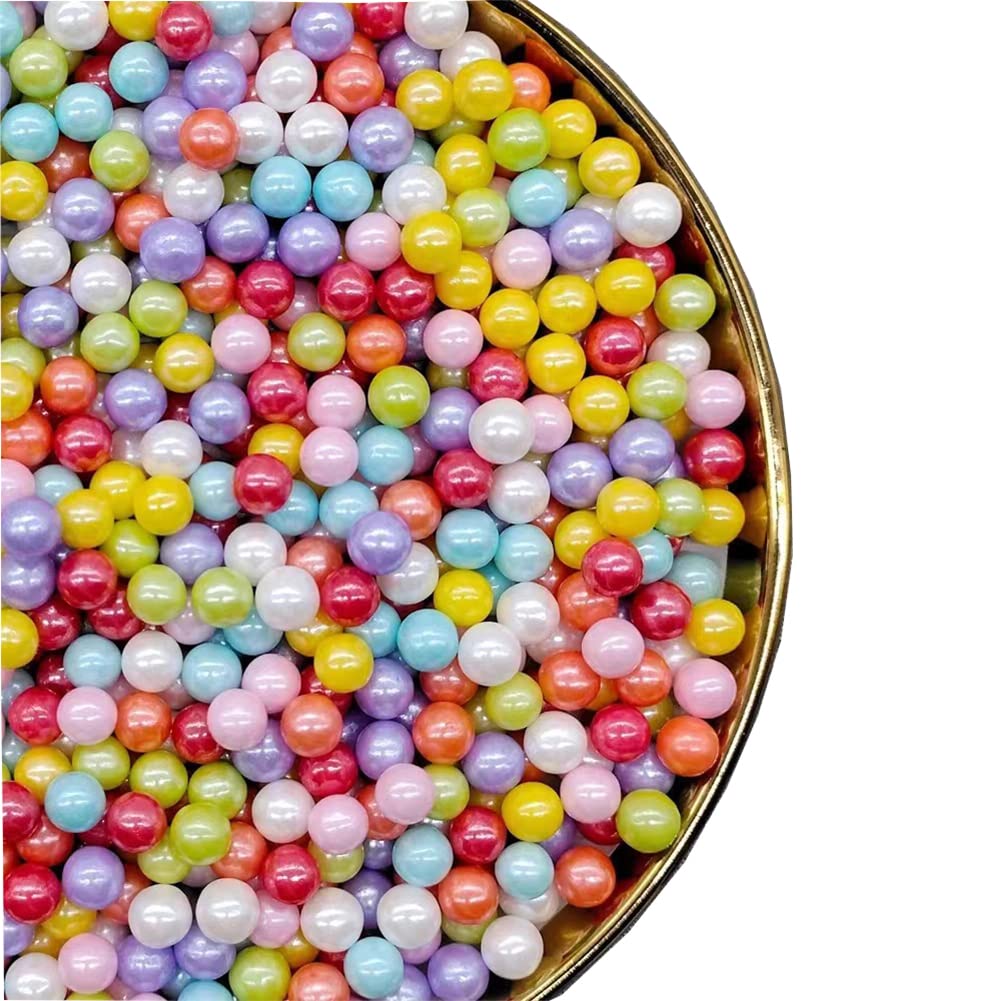 Sprinkles Rainbow Edible Pearls Spirnkles,Cake Sprinkles 130g 4.6OZ,Cookie Sprinkles,Sugar Pearl, Edible Candy Pearls for Cake C