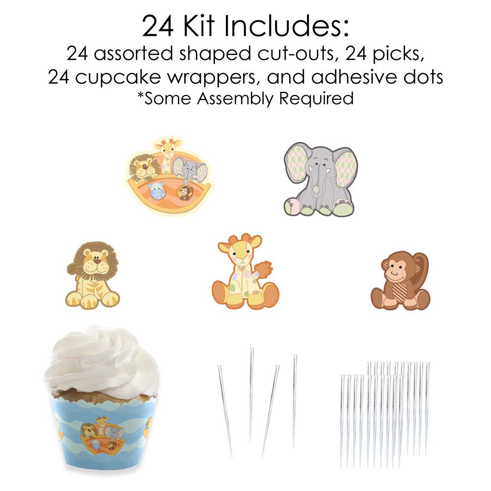 Big Dot of Happiness Cupcake Decoration Kit - 24 Cupcake Wrappers & Picks, Multicolor, Paper, 1.75 x 2.5, Model BD4052tpk