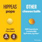Hippeas Cheezy Cheddar Pops, 4 Ounce (Pack of 6), 3g Protein, 2g Fiber, Vegan, Gluten-Free, Crunchy, Plant Protein Snacks