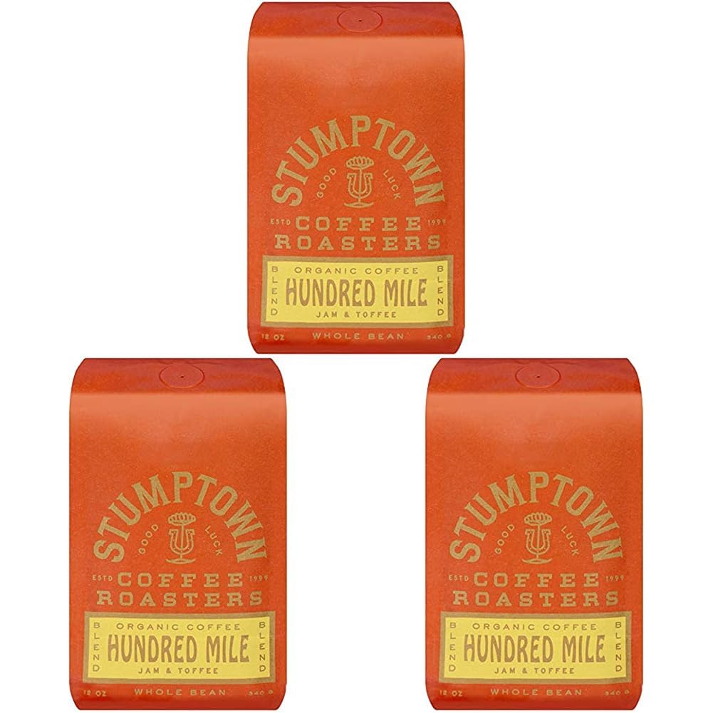 Stumptown Coffee Roasters Medium Roast Whole Bean Coffee | Organic | Hundred Mile | Jam and Toffee Notes | 24 Ounces