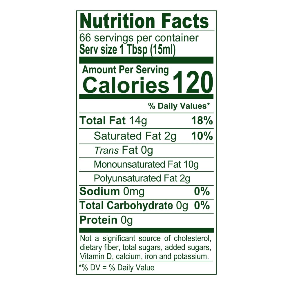 Mantova Avocado Oil 34Oz, 100% Pure Avocado Oil, Trans Fat Free, Cholesterol Free, All Purpose Cooking Oil, Keto Friendly (34 Ou