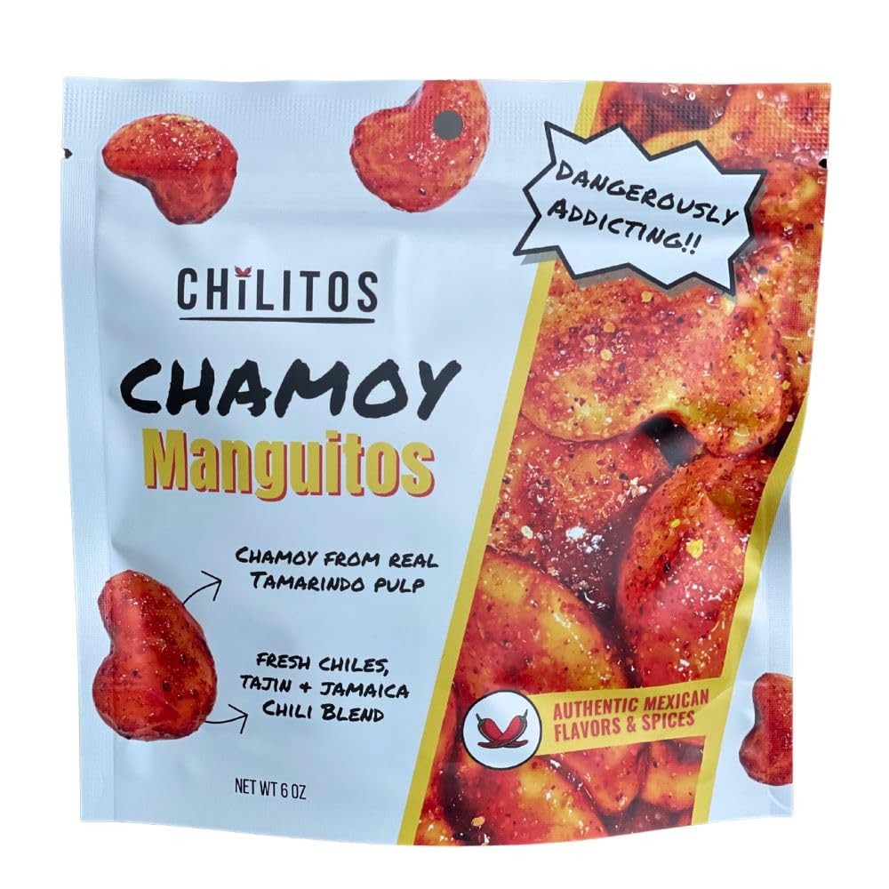 Chilitos Sweet, Sour & Spicy Chamoy Candy - Gummy Candy, 6 oz Bag, Authentic Mexican Dulces Enchilados
