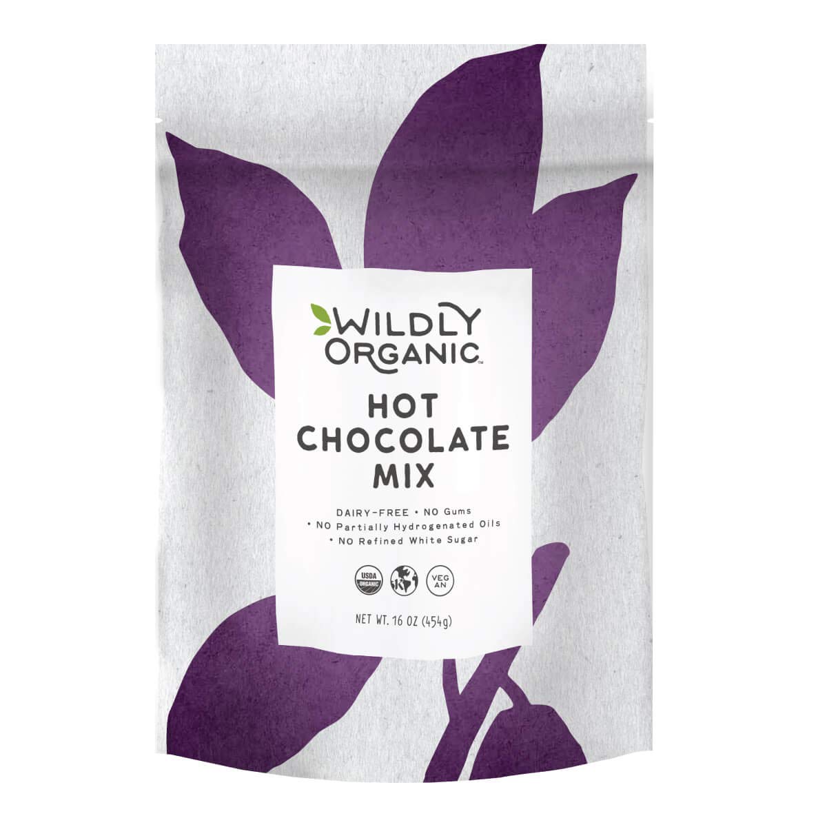 Wildly Organic Hot Chocolate Mix - 16 Oz, 1 lb Bag - Organic, Vegan, Raw Cacao, Fair Trade, Dairy-Free, Gluten-Free - 3 Ingredie