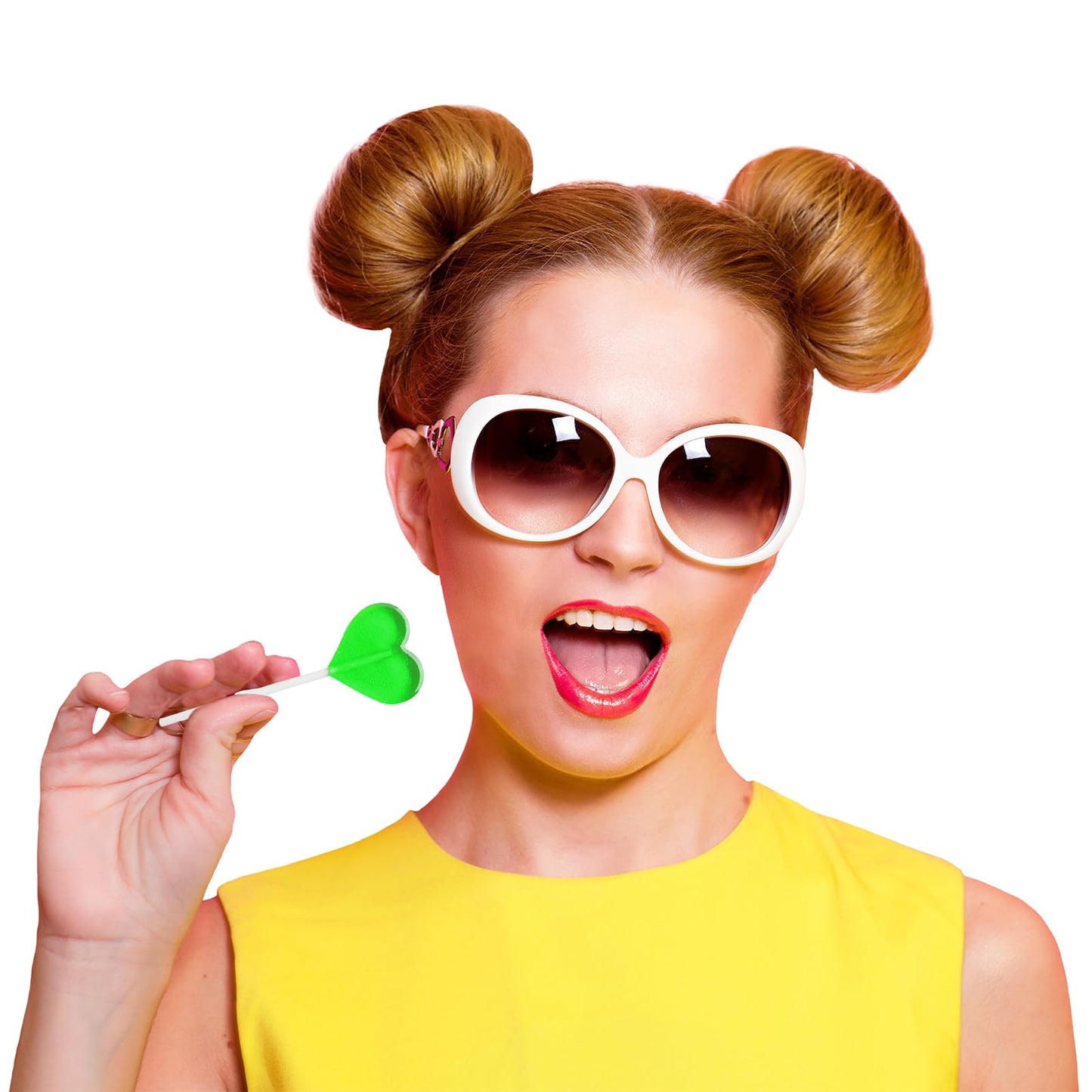 Fruidles Lollipops Mini Heart Shaped Flavored Delicious Lollipop, Individually Wrapped, 5G Lollipop (600 Lollipops, Green Apple)