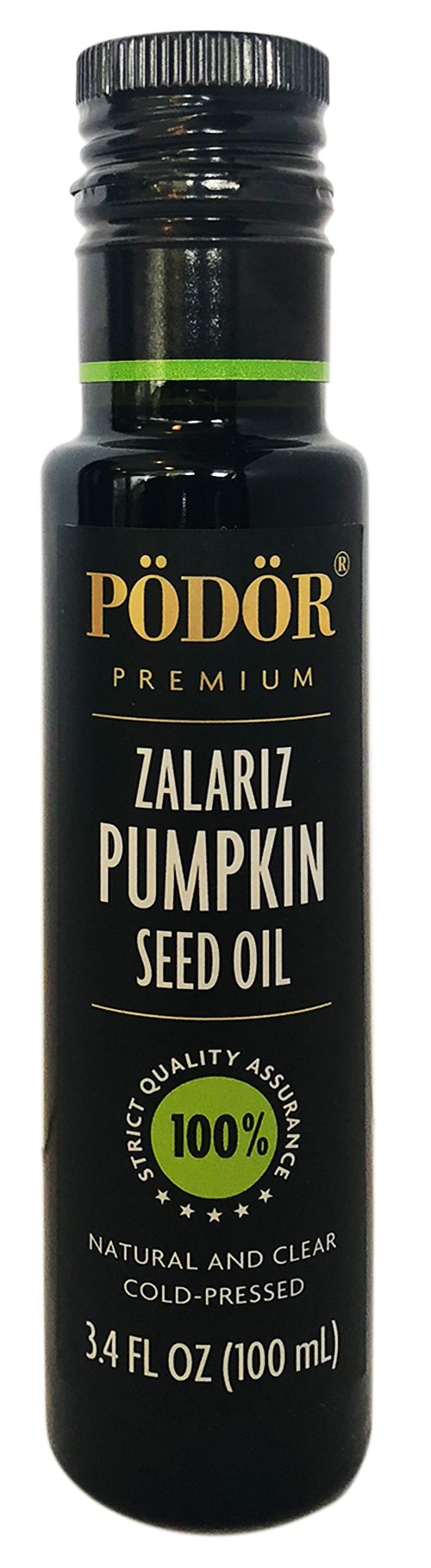 Pdr Top-Grade Zalariz Pumpkin Seed Oil - 3.4 Fl. Oz. - Cold-Pressed  100% Natural  Unrefined And Unfiltered  Vegan  Gluten-Free  Non-Gmo In Glass Bottle