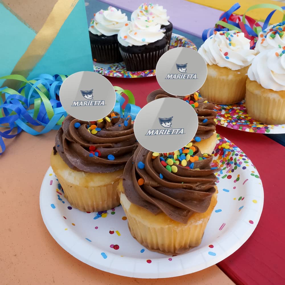 Marietta College Secondary Logo Cupcake Picks Toppers Decoration Set Of 6