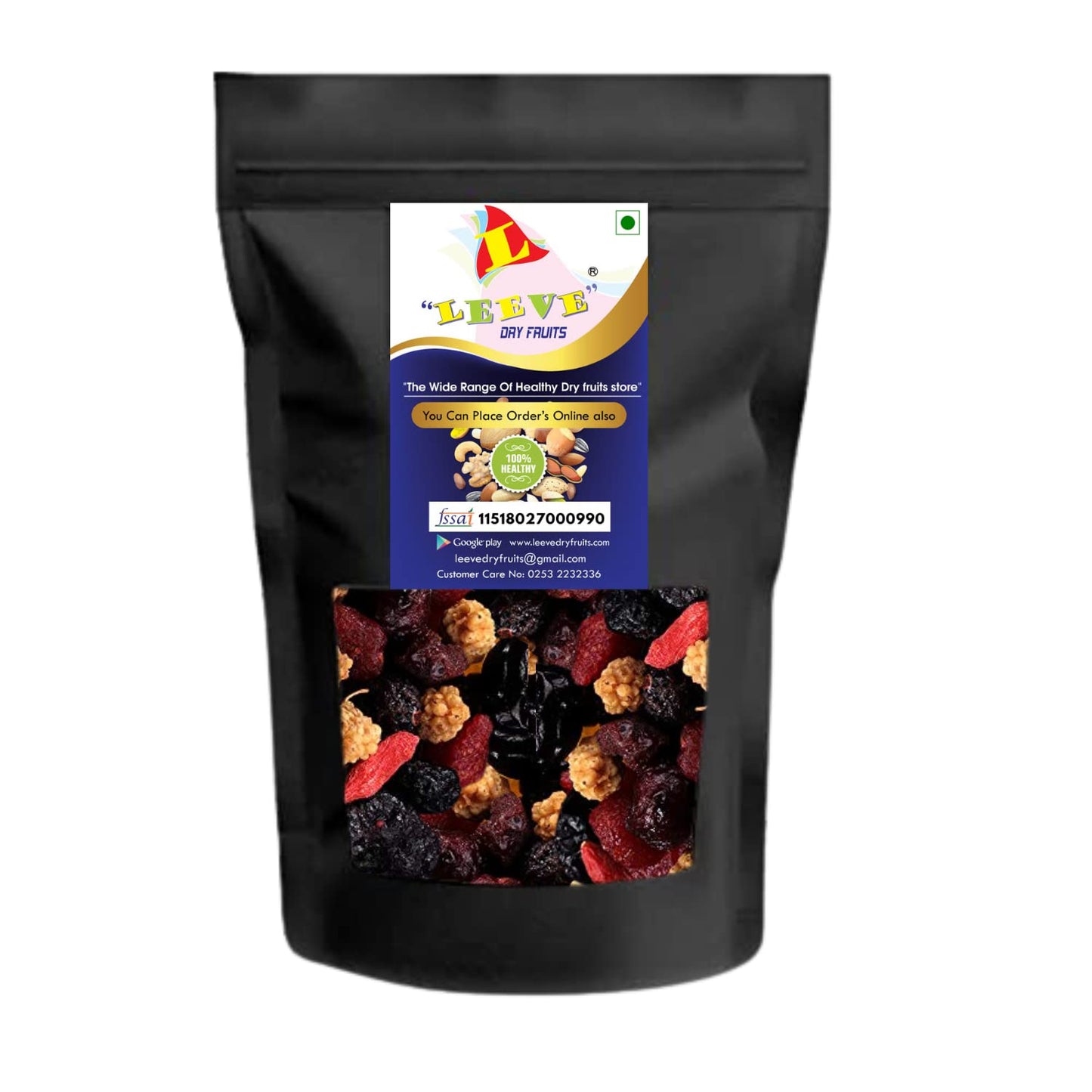 Leeve Dry Fruits Oraganic Mix Nuturitious Multy Mixed Varieties Dried Berries Cranberri Blueberries Super Healthy Snack 400 Gram