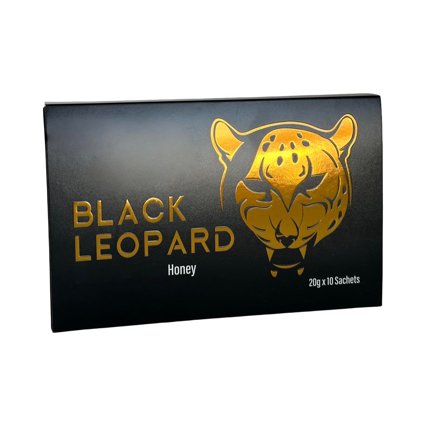 Black Leopard Honey Packs- 20 Gram Satchets - Pack of 10 - enhanced Pure Honey with Jelly Bee Pollen