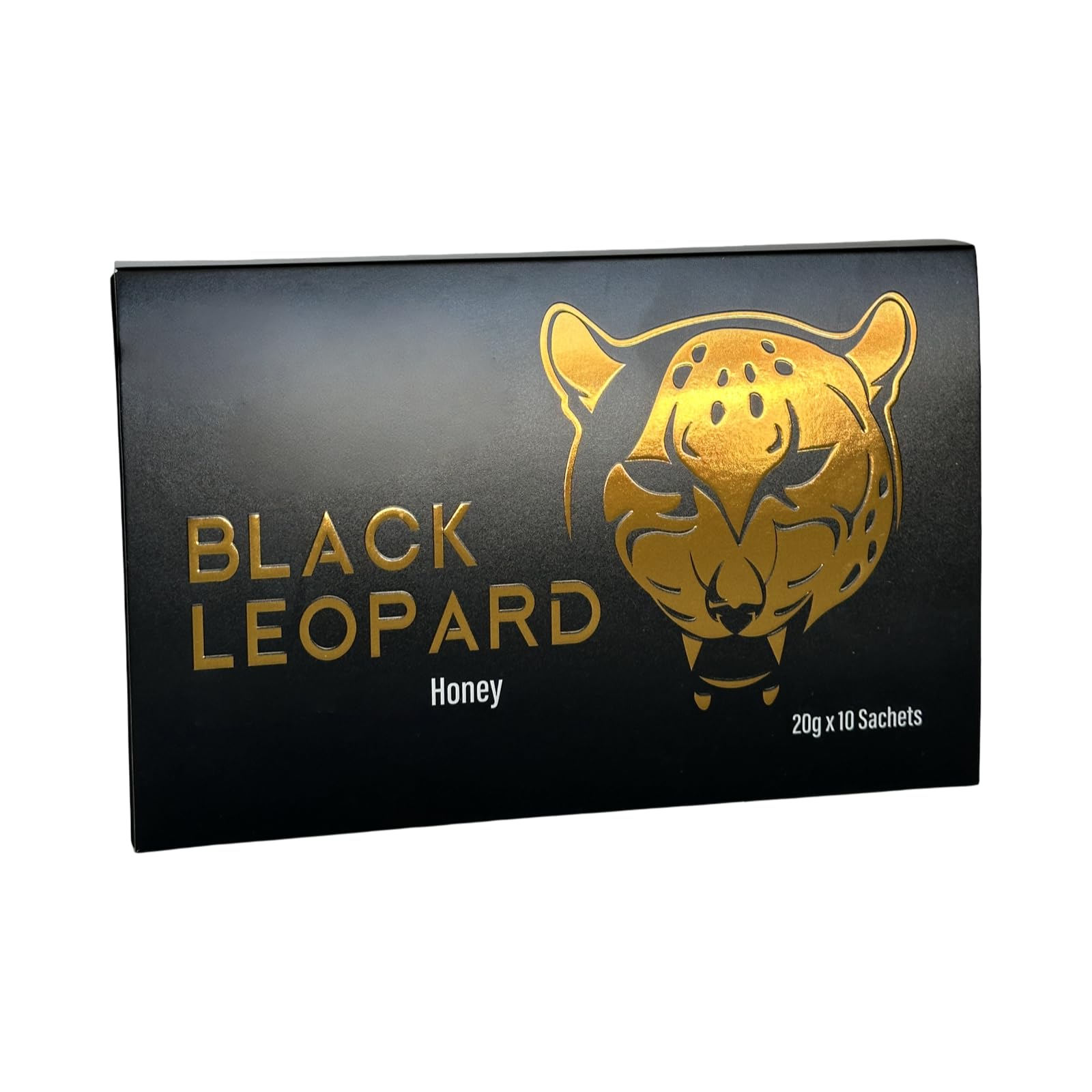 Black Leopard Honey Packs- 20 Gram Satchets - Pack of 10 - enhanced Pure Honey with Jelly Bee Pollen