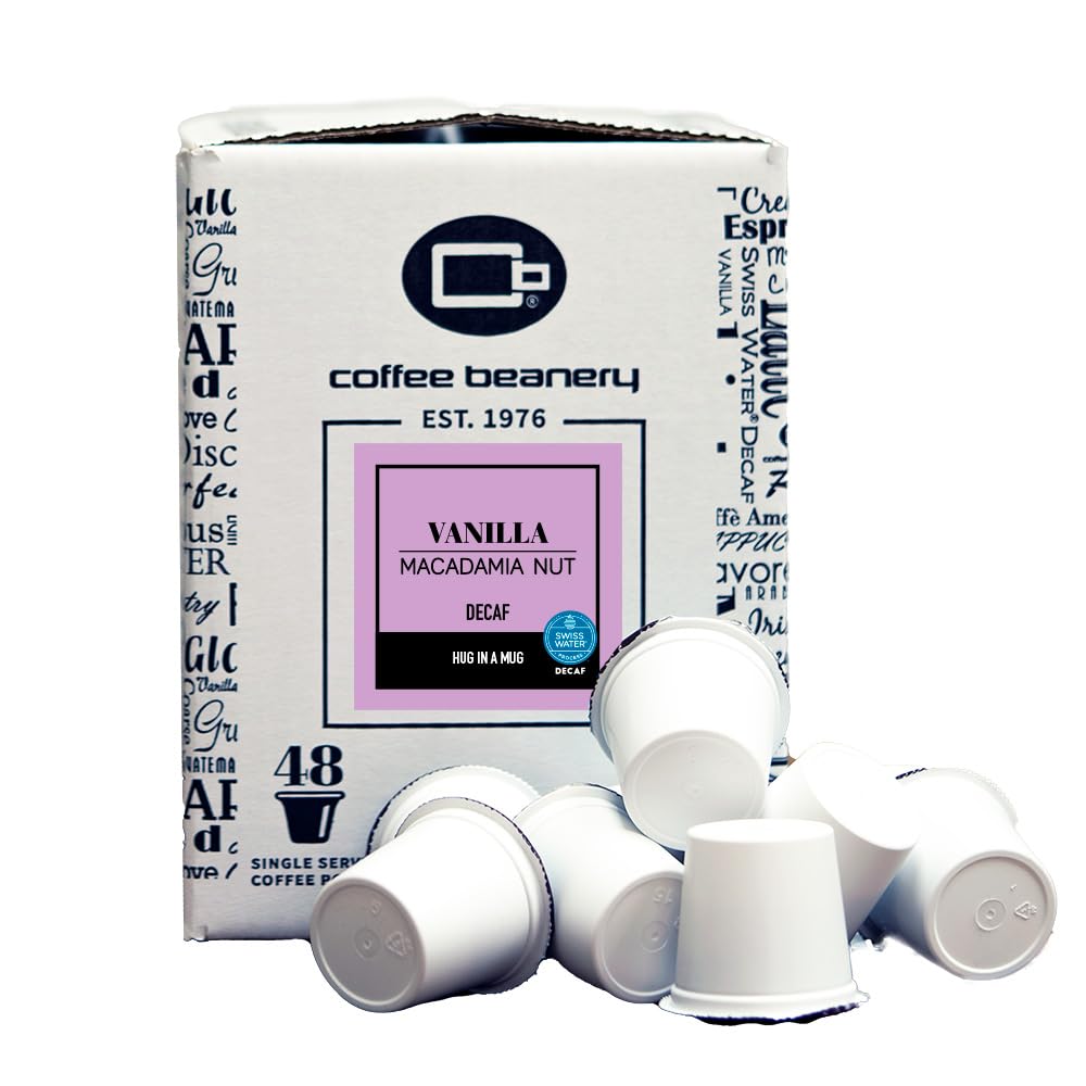 Coffee Beanery Vanilla Macadamia Nut Decaf Coffee Pods, Medium Roast, 192 Count Pack