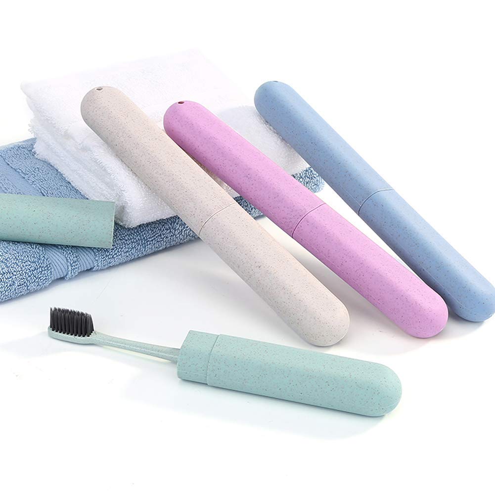 4 Pack Toothbrush Travel Case, Hooqict Portable Breathable Travel Toothbrush Holder For Traveling, Camping, Home, School, Busine
