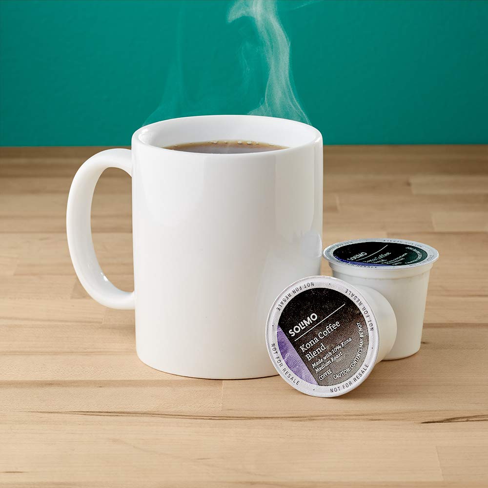 Solimo Medium Roast Coffee Pods, Kona Blend, Compatible with Keurig 2.0, 100 Count