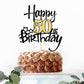 Kaoenla Black Gold Glitter Happy 50Th Birthday Cake Topper - Hello 50/Cheers50,Happy Fifty Birthday Anniversary,50 Years Old Bir