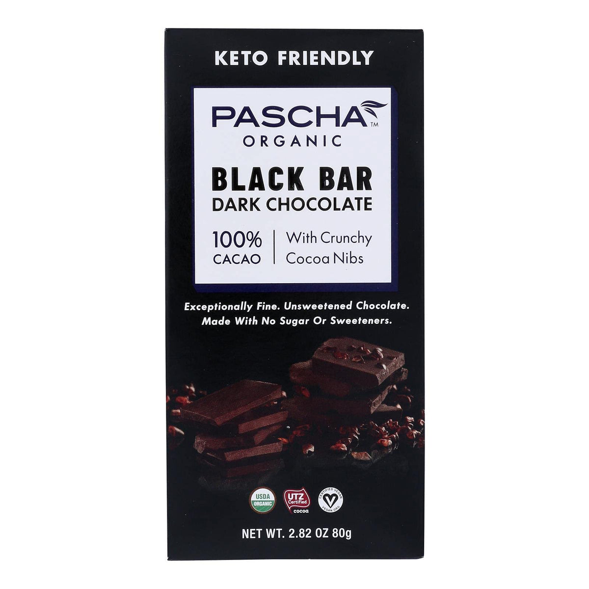Pascha - Bar Dark Chocolate 100% Nibs - Case Of 10-2.82 Oz