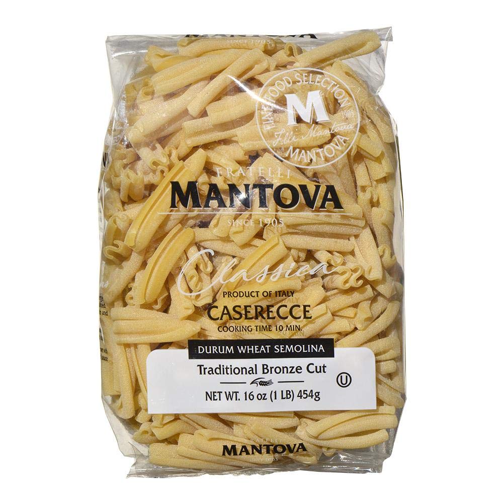 Mantova Caserecce Bronz Die Pasta Italian Bronze Die Caserecce Pasta - 100% Durum Wheat Semolina Bronze Die Caserecce - 16 Oz (P