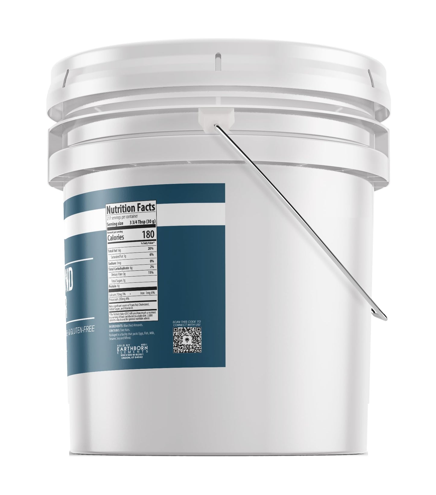 Earthborn Elements Almond Flour 3.5 Gallon Bucket, Extra Fine Powder, Grown in California