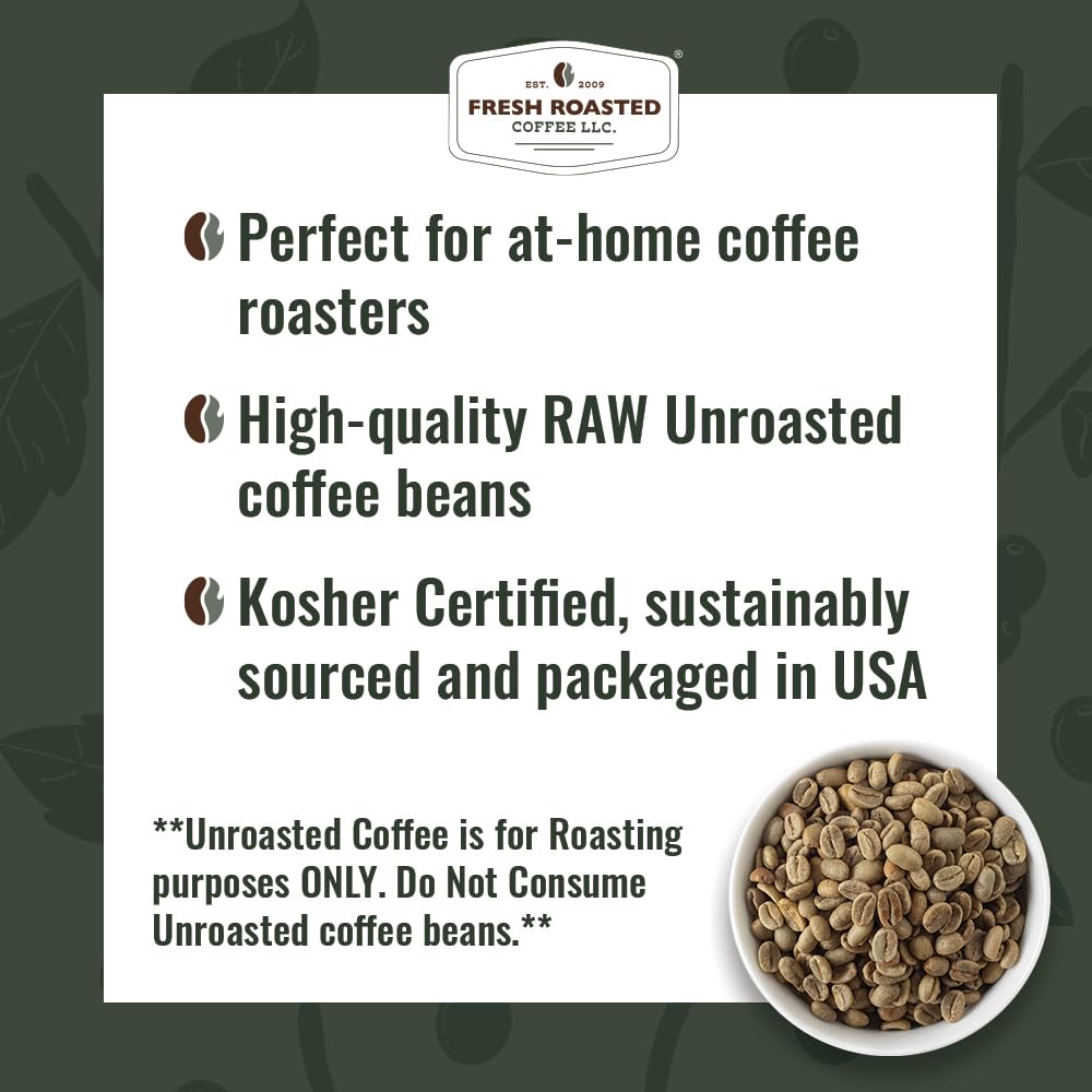 Fresh Roasted Coffee, Unroasted Brazil, Kosher, 5 Pound