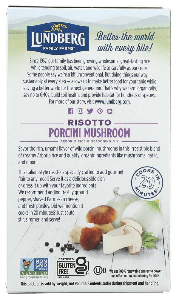 Lundberg Organic Porcini Wild Mushroom Risotto, 5.90 Ounces, Case of 6