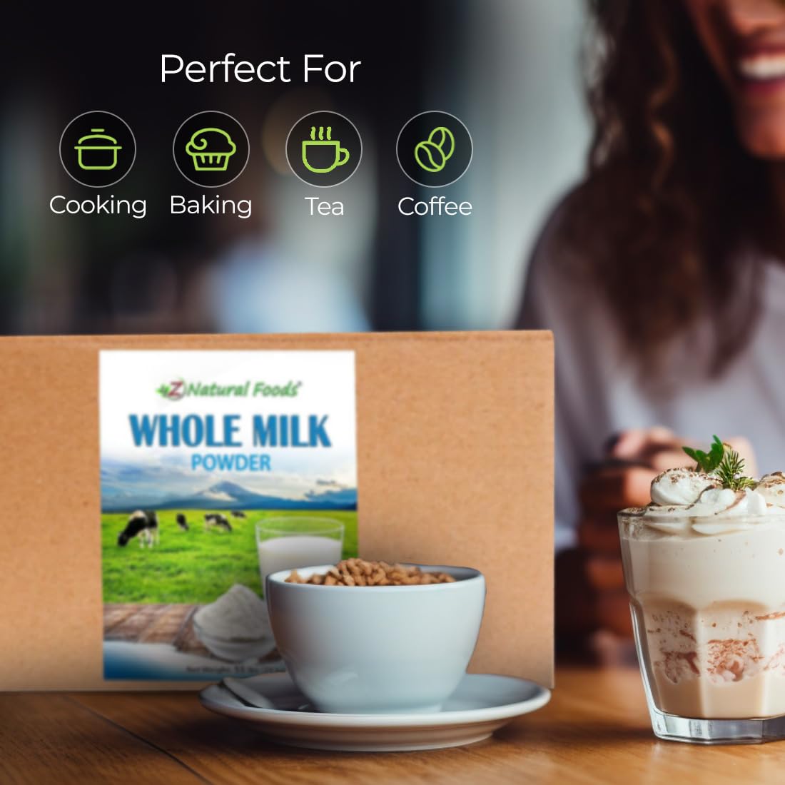 Z Natural Foods Powdered Whole Milk - Non-GMO, Gluten-Free, 55 lbs