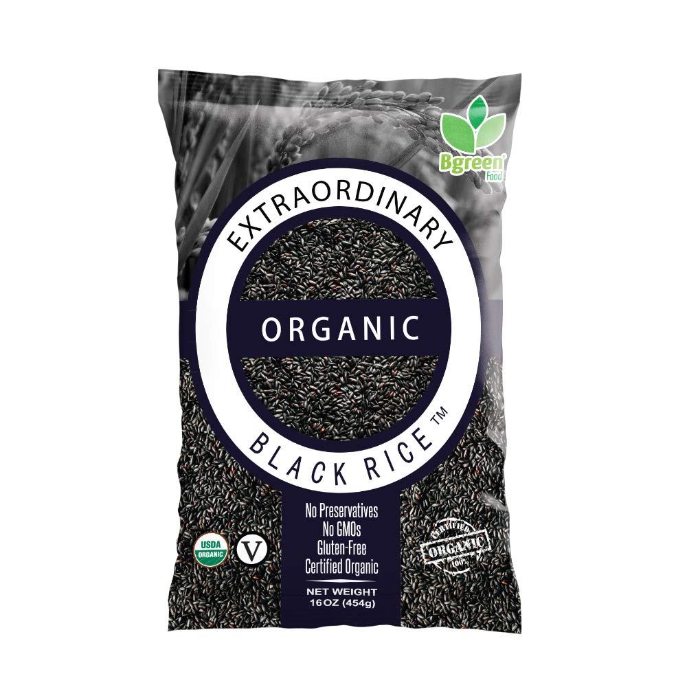 Big Green Organic Food Black Rice - Gluten-Free, Non-GMO, Vegan, Kosher, 3 Pack