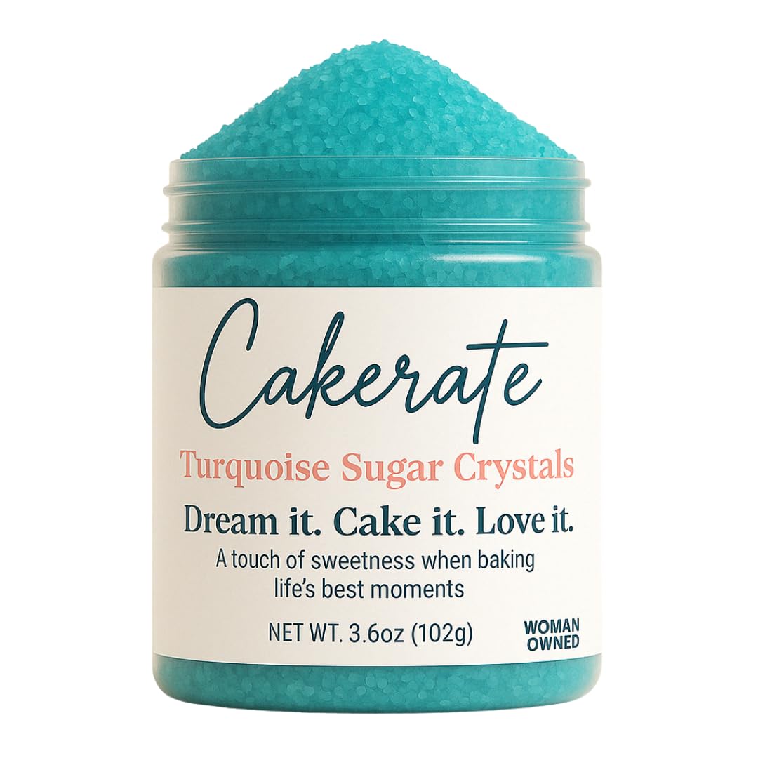 Wholesale Sugar Flowers Turquoise Sugar Crystals - 3.6 oz for Baking Topping, Cake Decoration, Adds Crunch & Shine