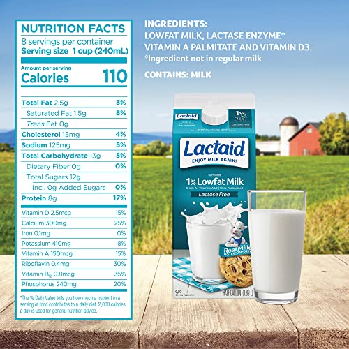 Lactaid 1% Lowfat Milk, 64 fl oz