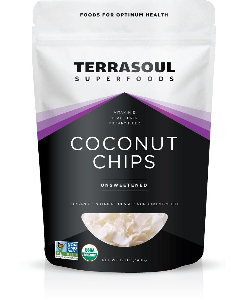 Terrasoul Superfoods Raw Coconut Chips (Organic), 12-ounce
