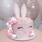 Jetec Mini Balloon Cake Topper Set, 66 Pieces, Foam and Faux Pearl, Pink and White for Birthday, Graduation, Baby Shower
