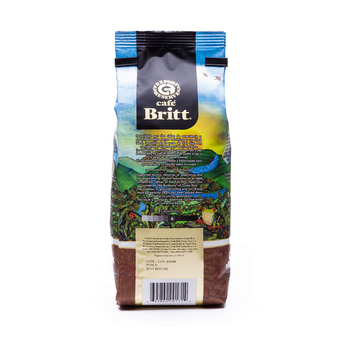 Café Britt® - Costa Rican Tres Rios Valdivia Coffee (12 Oz.) (3-Pack) - Whole Bean, Arabica Coffee, Kosher, Gluten Free, 100% Gourmet & Medium Light Roast