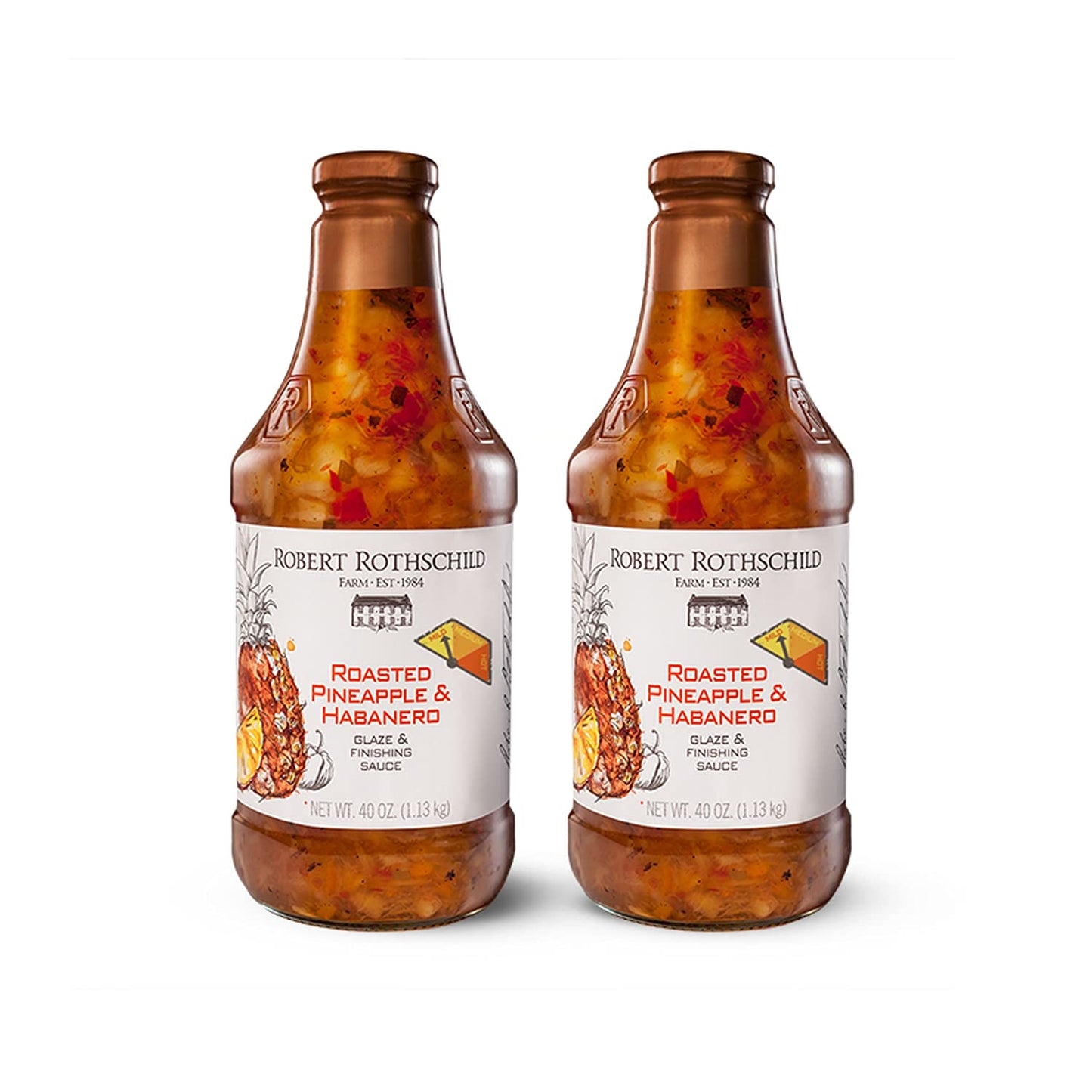 Robert Rothschild Farm Roasted Pineapple & Habanero Glaze - Sweet & Spicy Finishing Sauce, 40 Oz (Pack of 2)