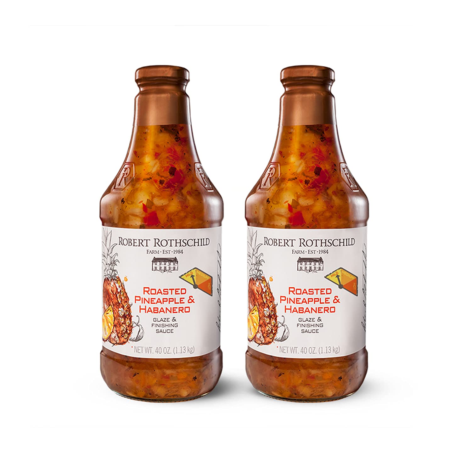 Robert Rothschild Farm Roasted Pineapple & Habanero Glaze - Sweet & Spicy Finishing Sauce, 40 Oz (Pack of 2)