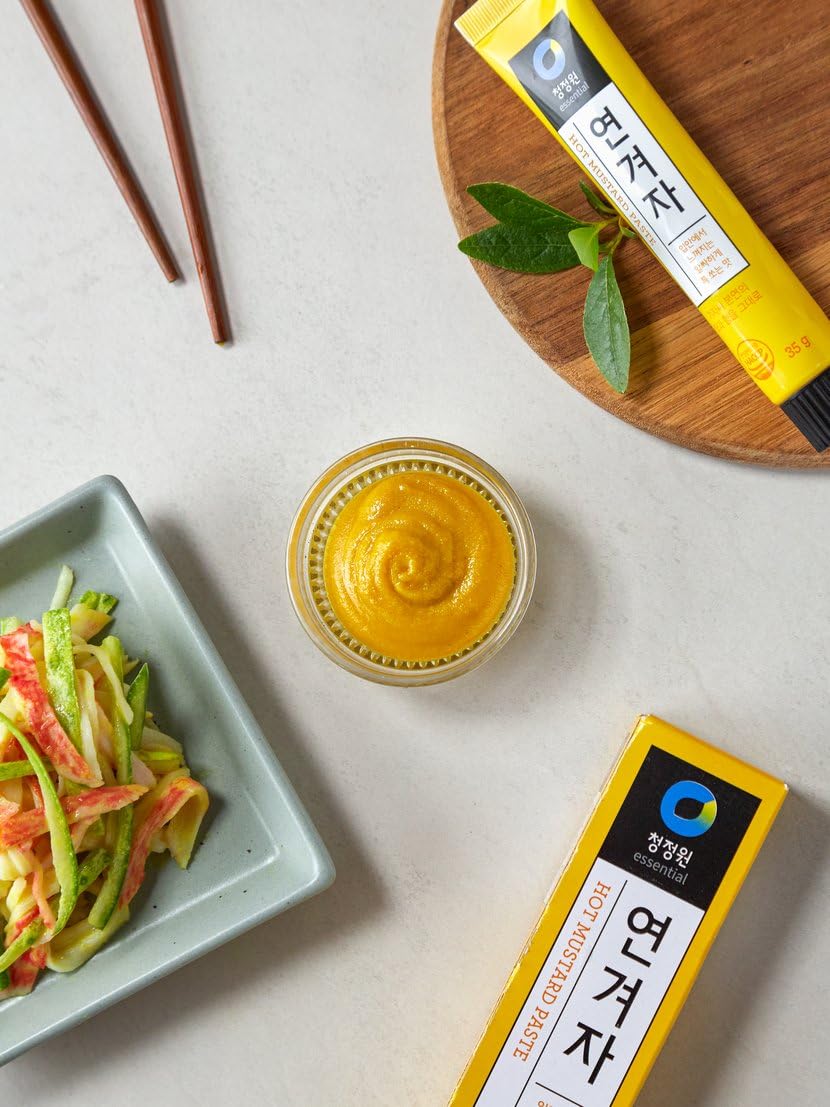 Bc233 Korean Enhanced Hot Mustard Paste, Hot Spicy Yellow Mustard Sauce In Tube (95G 3.35Oz)
