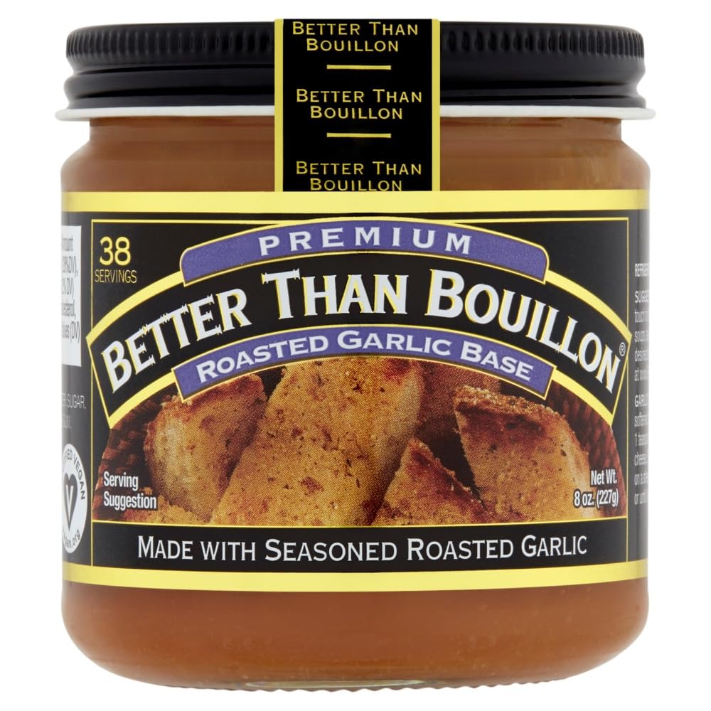 Better Than Bouillon Premium Base Variety Pack, 1 Roasted Chicken Base, 1 Roasted Beef Base, 1 Roasted Garlic Base, 1 Saut  ed O