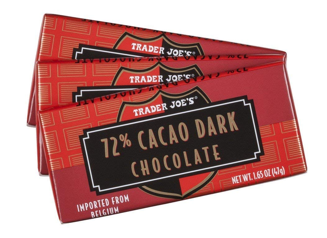 Trader Joe s 72% Cacao Belgian Dark Chocolate Bars (1 Pack of 3)