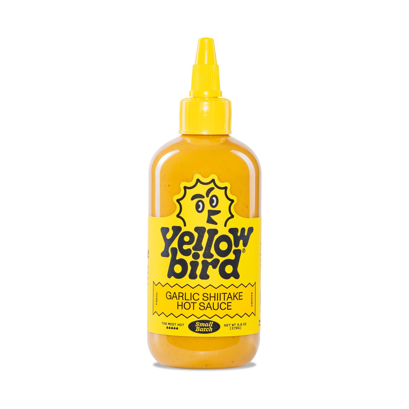 Yellowbird® Garlic Shiitake Hot Sauce, 9.8 oz, Small Batch, Made in Texas