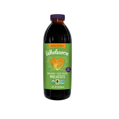Wholesome Sweeteners 32-Ounces Organic Molasses, Fair Trade, Non GMO, Gluten Free & Vegan, Perfect for cookies, glazing and more