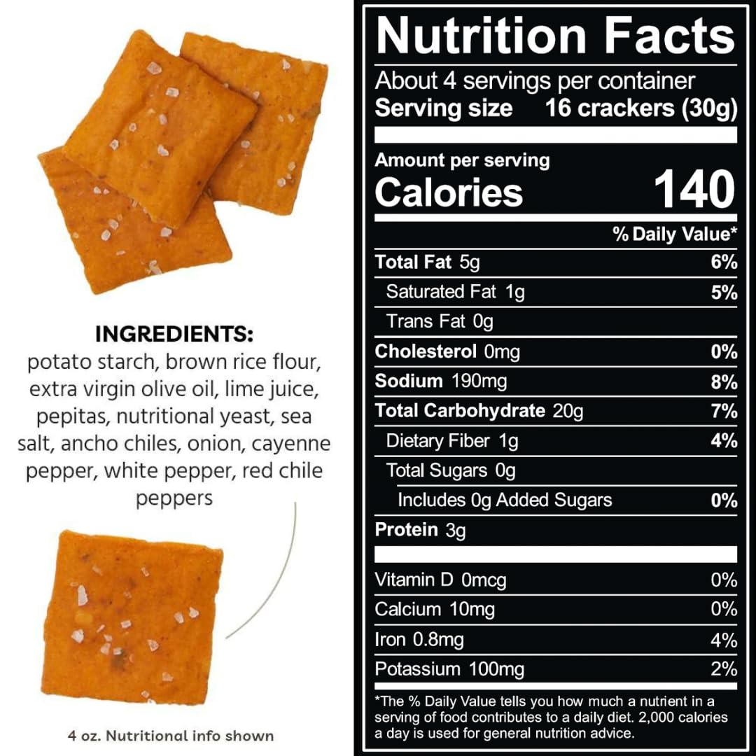 Every Body Eat Fiery Chile Lime Snack Thins, Vegan, Gluten & Dairy Free, 4 Ounce Pack