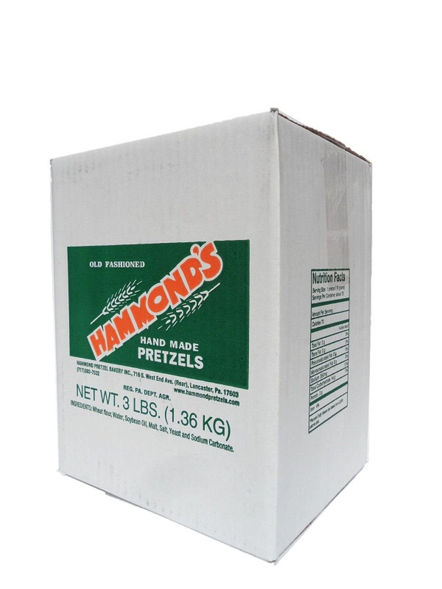Hammonds Hard Pretzels, Old-Fashioned Hand-Made Sourdough Pretzels, 3 Pound Box