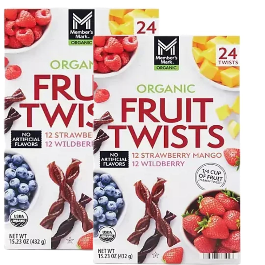 M-Organic Fruit Twist Variety Pack, 0.63 oz, 24 Count (2 Pack)