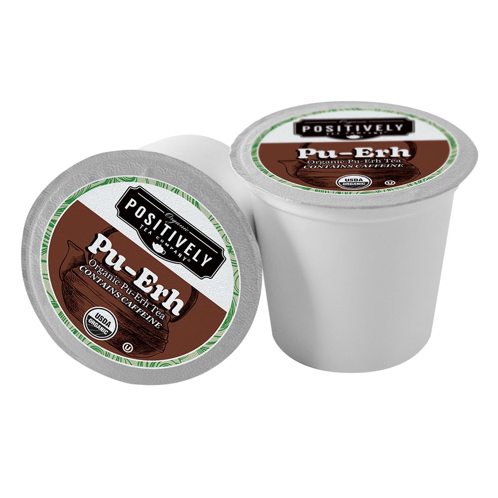 Organic Positively Tea Company, Pu-Erh Tea, K-Cup Compatible, 24 Pods